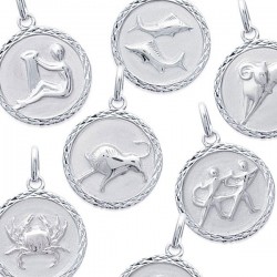 Pendentif Signes du Zodiaque Médaille Argent