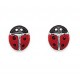 Boucles d'oreilles Coccinelle en Argent 925°°° et Email