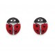 Boucles d'oreilles Coccinelle en Argent 925°°° et Email