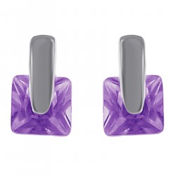 Boucles d'oreilles en Argent 925°°° et Zirconia violet