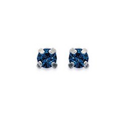 Boucles d'oreilles en Argent 925°°° et Cristal bleu