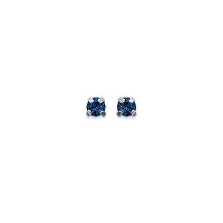 Boucles d'oreilles en Argent 925°°° et Cristal bleu