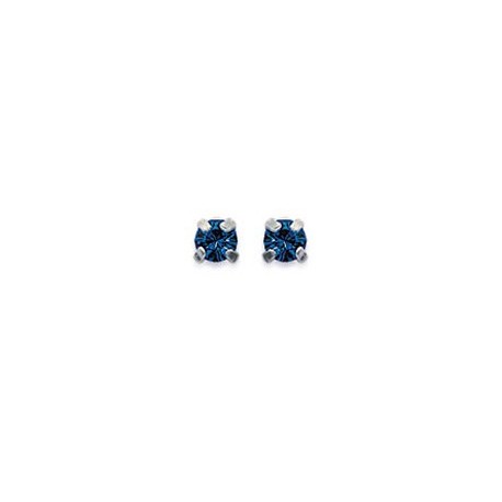 Boucles d'oreilles en Argent 925°°° et Cristal bleu