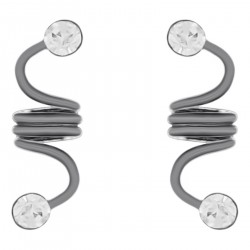 Boucles d'oreilles en Argent 925°°° et Cristal