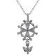 Pendentif Croix Protestante Huguenote en Argent 925 Rhodié