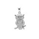 Pendentif Hibou en Argent 925 rhodié et Oxydes Zirconium