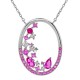 Collier en Argent 925 rhodié et Oxydes Zirconium rose