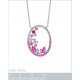 Collier en Argent 925 rhodié et Oxydes Zirconium rose