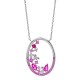 Collier en Argent 925 rhodié et Oxydes Zirconium rose