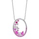 Collier en Argent 925 rhodié et Oxydes Zirconium rose