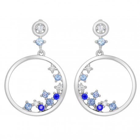 Boucles d'oreilles en Argent 925 rhodié et Oxydes Zirconium