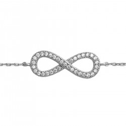 Bracelet Infini en Argent 925 rhodié et Oxydes Zirconium