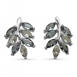 Boucles d'oreilles en Argent 925 rhodié et Oxydes Zirconium