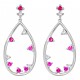 Boucles d'oreilles en Argent 925 rhodié et Oxydes Zirconium rose