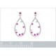 Boucles d'oreilles en Argent 925 rhodié et Oxydes Zirconium rose