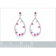 Boucles d'oreilles en Argent 925 rhodié et Oxydes Zirconium rose