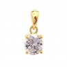 Pendentif Solitaire Plaqué or 18 carats et Oxyde de Zirconium