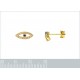 Boucles d'oreilles Oeil Plaqué Or 18 carats et Oxydes Zirconium