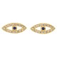 Boucles d'oreilles Oeil Plaqué Or 18 carats et Oxydes Zirconium