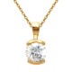 Pendentif Solitaire Plaqué or 18 carats et Oxyde de Zirconium