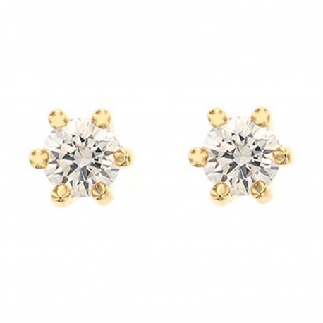 Boucles d'oreilles Clou Plaqué Or 18 carats et Swarovski® Zirconia