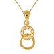 Pendentif Plaqué or 18 carats et Oxydes de Zirconium