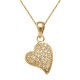 Pendentif Coeur Plaqué or 18 carats et Oxydes de Zirconium