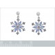 Boucles d'oreilles Flocon en Argent 925 rhodié et Oxydes Zirconium