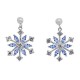 Boucles d'oreilles Flocon en Argent 925 rhodié et Oxydes Zirconium