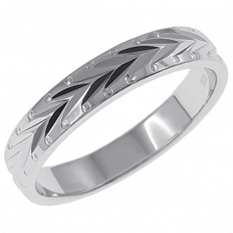 Bague alliance 4mm Homme en Argent 925 rhodié