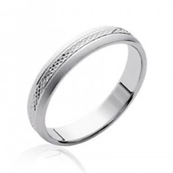 Bague alliance 4mm Homme en Argent 925 rhodié