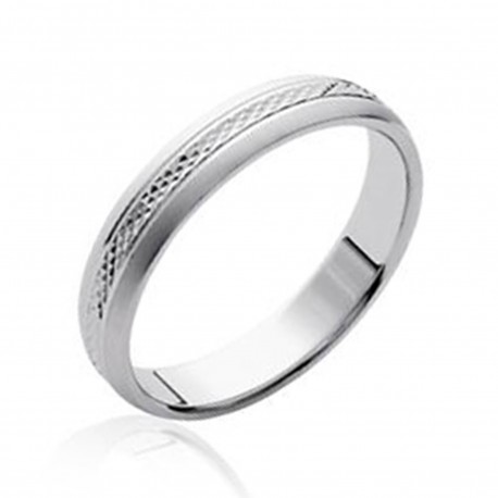 Bague alliance 4mm Homme en Argent 925 rhodié