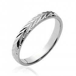 Bague alliance 3mm Femme en Argent 925 rhodié