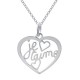 Pendentif Coeur je t'aime en Argent 925 rhodié