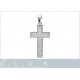 Pendentif Croix en Argent 925 rhodié et Oxydes Zirconium