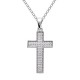 Pendentif Croix en Argent 925 rhodié et Oxydes Zirconium