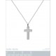 Pendentif Croix en Argent 925 rhodié et Oxydes Zirconium