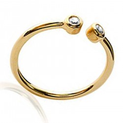Bague jonc ouvert Plaqué Or 18 carats et Oxydes Zirconium