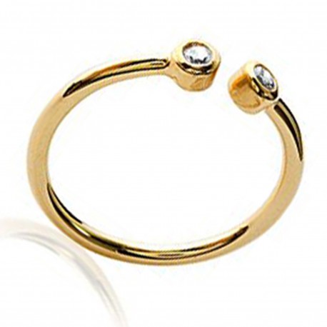 Bague jonc ouvert Plaqué Or 18 carats et Oxydes Zirconium