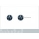 Boucles d'oreilles puce en Argent 925 rhodié et Perle Swarovski® 6mm grise