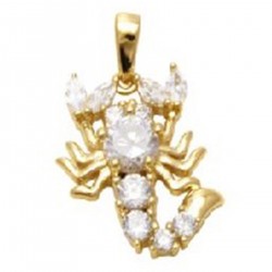 Pendentif Scorpion Plaqué or 18 carats et Oxydes de Zirconium