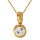 Pendentif Solitaire Plaqué or 18 carats et Oxyde de Zirconium