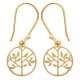 Boucles d'oreilles Arbre de Vie Plaqué Or 18 carats