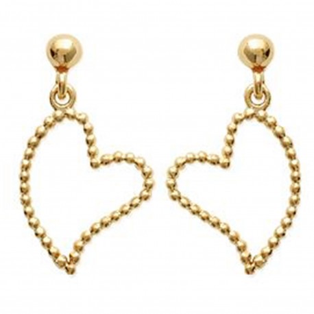 Boucles d'oreilles Coeur Plaqué Or 18 carats