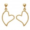 Boucles d'oreilles Coeur Plaqué Or 18 carats