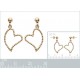 Boucles d'oreilles Coeur Plaqué Or 18 carats