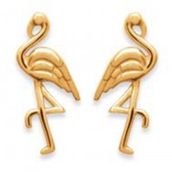 Boucles d'oreilles Cigogne Plaqué Or 18 carats