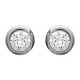 Boucles d'oreilles puce 6mm en Argent 925 rhodié et Oxyde Zirconium