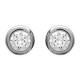 Boucles d'oreilles puce 6mm en Argent 925 rhodié et Oxyde Zirconium