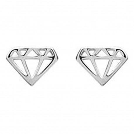 Boucles d'oreilles Diamant en Argent 925 rhodié